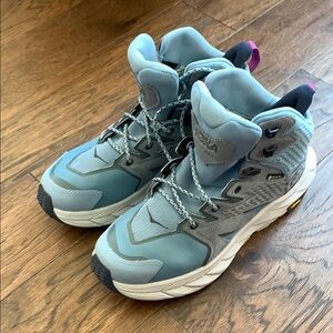 Hoka Gray and Blue Hiking boots, 8.5
